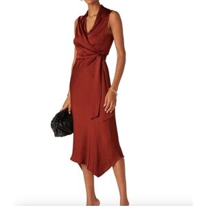 Veronica Beard Briony Wrap Midi Dress in Clay Size 4